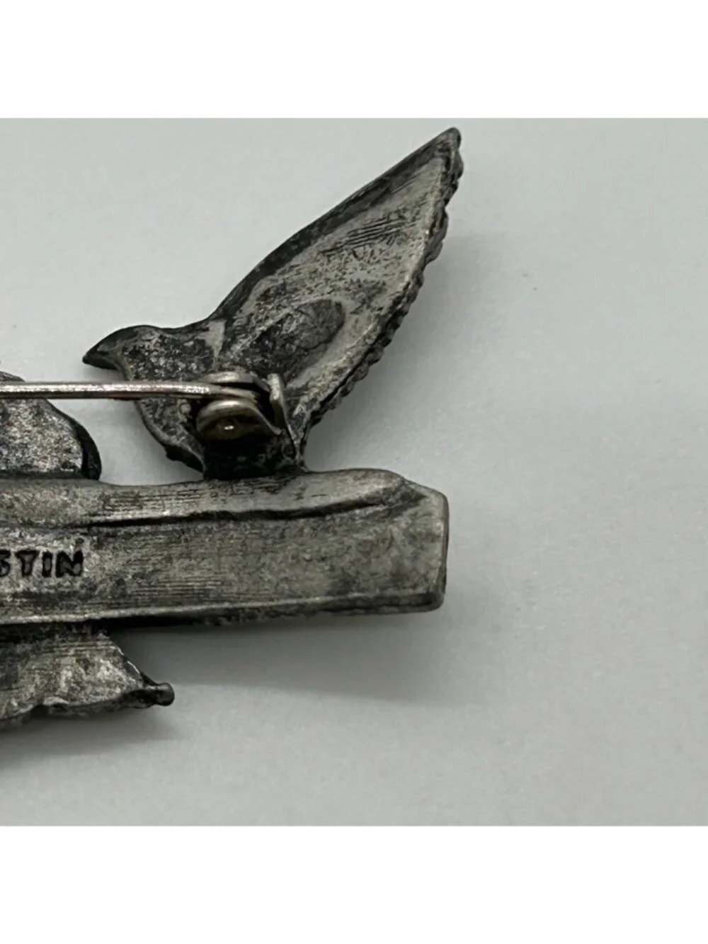 Pewter Bird Brooch M Bastian Vintage Pin 1999 Nature-Inspired Design